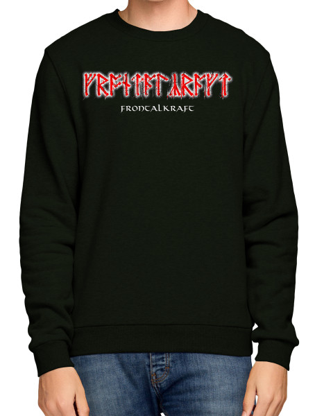 Sweatshirt - Frontalkraft - Schwarz, Weiß, Rot
