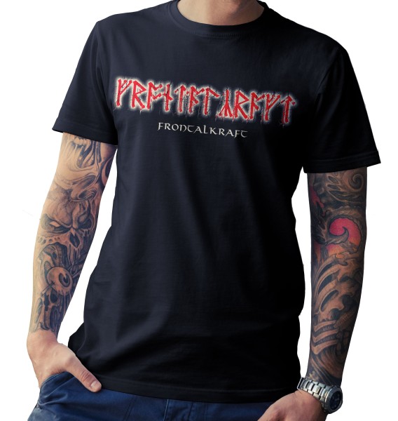T-Shirt - Frontalkraft - Schwarz, weiß, rot