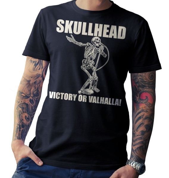 T-Shirt - Skullhead - Victory or Valhalla