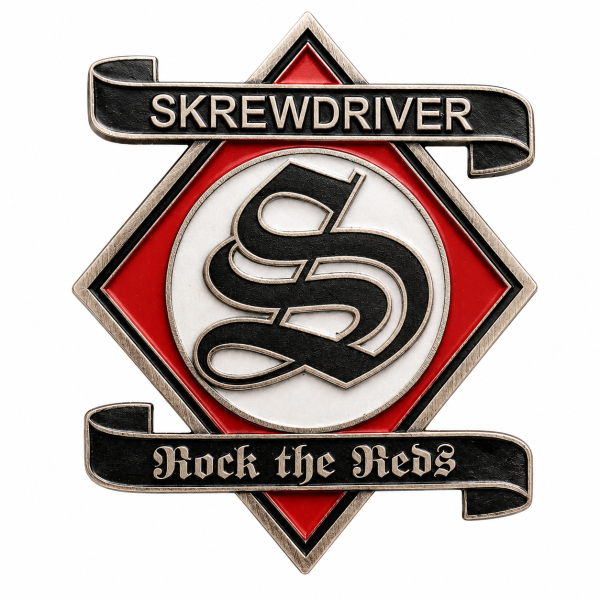 Skrewdriver Rock the Reds Pin